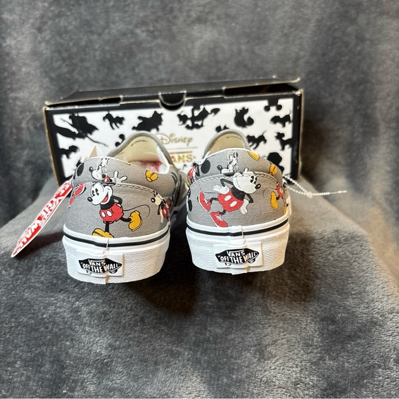 Vans Women's Sz 5 or Men Sz 3.5 Mickey Mouse Gray Slip-On Shoes - Picture 5 of 9